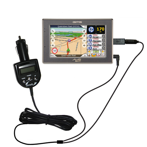FM Transmitter & Car Charger compatible with the Mio C525