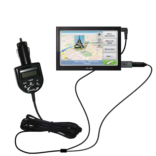 FM Transmitter & Car Charger compatible with the Mio C728