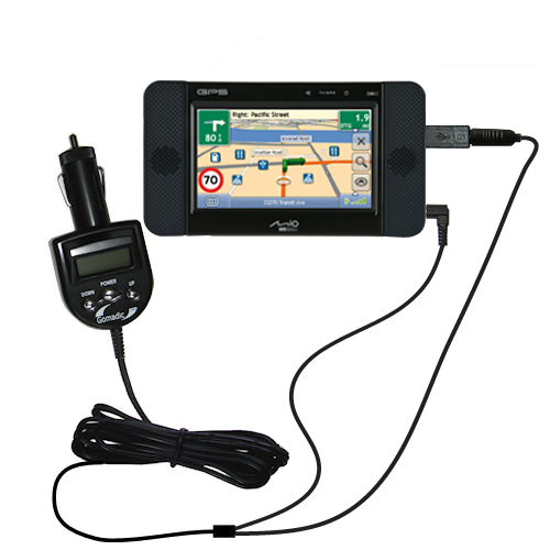 FM Transmitter & Car Charger compatible with the Mio C810