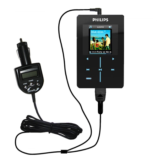 FM Transmitter & Car Charger compatible with the Philips GoGear HDD1630/17