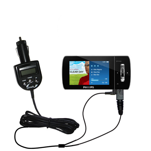 FM Transmitter & Car Charger compatible with the Philips Muse MP3 Video Player FullSound