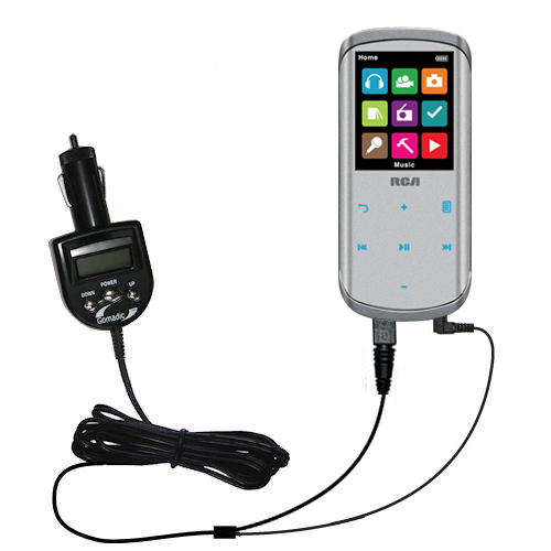 FM Transmitter & Car Charger compatible with the RCA M4604 M4608 Lyra