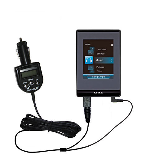 FM Transmitter & Car Charger compatible with the RCA SL5004 SL5008 SL5016 LYRA Slider