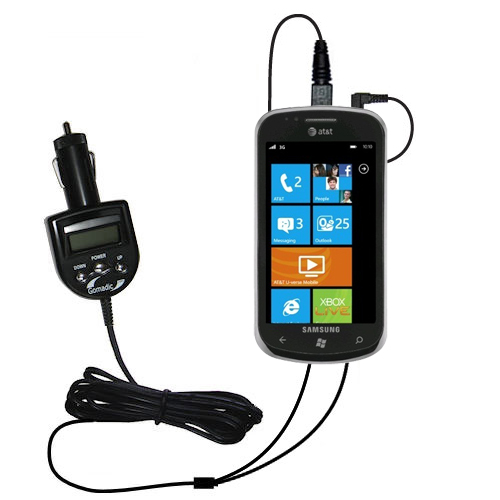 FM Transmitter & Car Charger compatible with the Samsung Focus S / 2