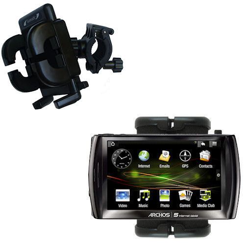Handlebar Holder compatible with the Archos 5 Internet Tablet with Android