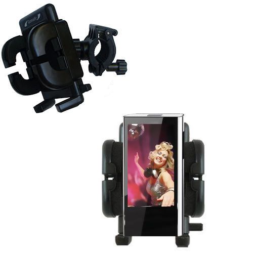 Handlebar Holder compatible with the Coby MP826 Touchscreen Video MP3 Player