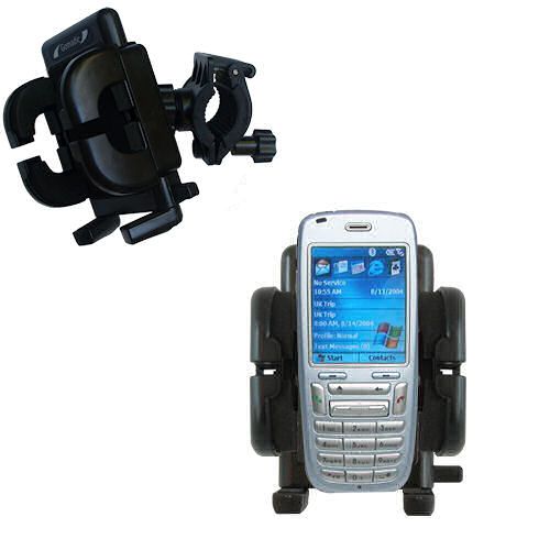 Gomadic Bike Handlebar Holder Mount System suitable for the i-Mate SP3 Smartphone - Unique Holder; Lifetime Warranty
