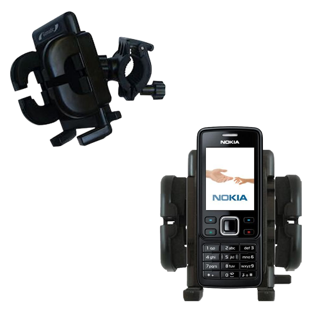 Gomadic Bike Handlebar Holder Mount System suitable for the Nokia 6300 6301 6555 6650 - Unique Holder; Lifetime Warranty