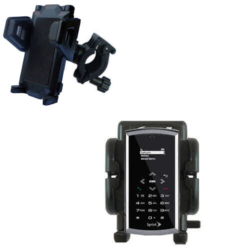 Gomadic Bike Handlebar Holder Mount System suitable for the Sanyo Incognito SCP-6760 - Unique Holder; Lifetime Warranty