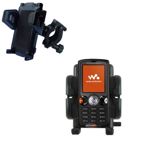 Gomadic Bike Handlebar Holder Mount System suitable for the Sony Ericsson w810c - Unique Holder; Lifetime Warranty