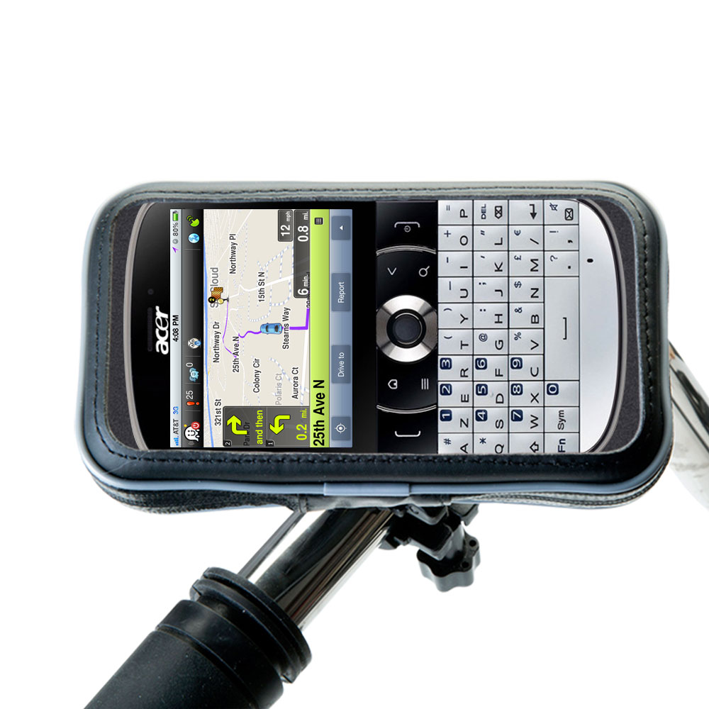 Weatherproof Handlebar Holder compatible with the Acer beTouch E130 E140