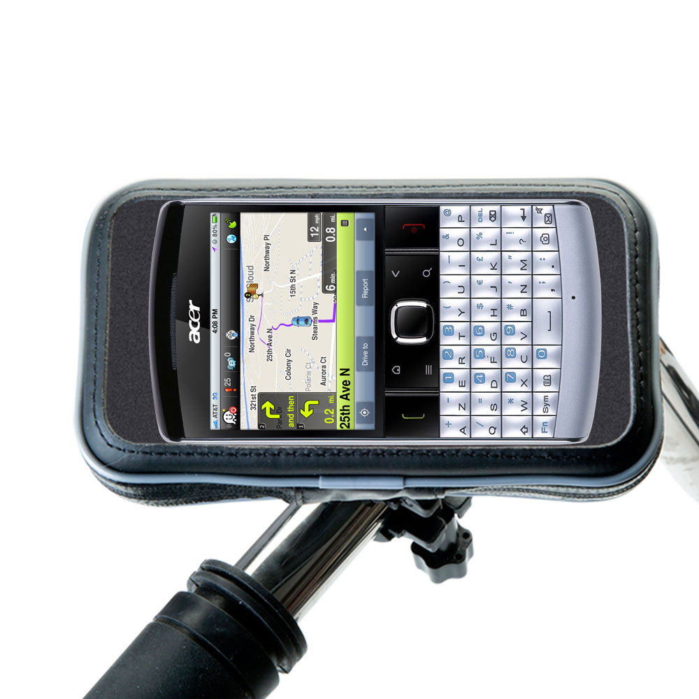 Weatherproof Handlebar Holder compatible with the Acer beTouch E140 E210