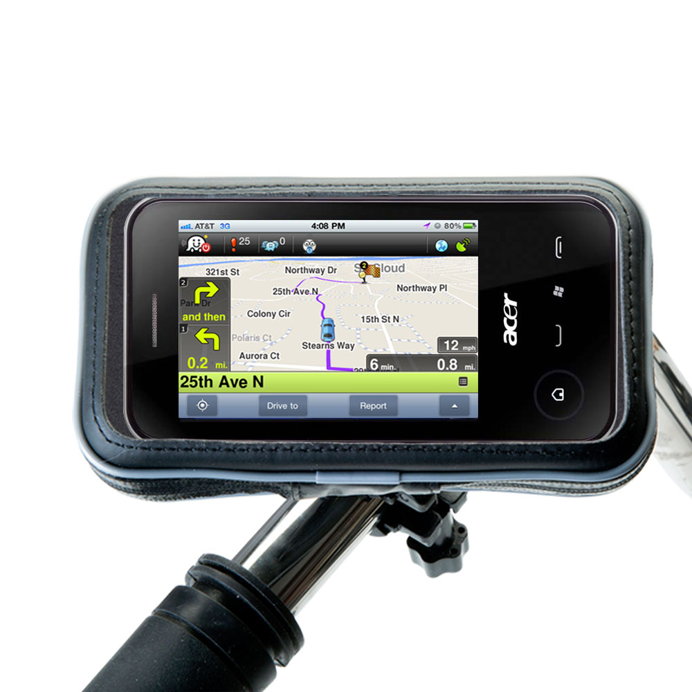 Weatherproof Handlebar Holder compatible with the Acer NeoTouch P400 P300