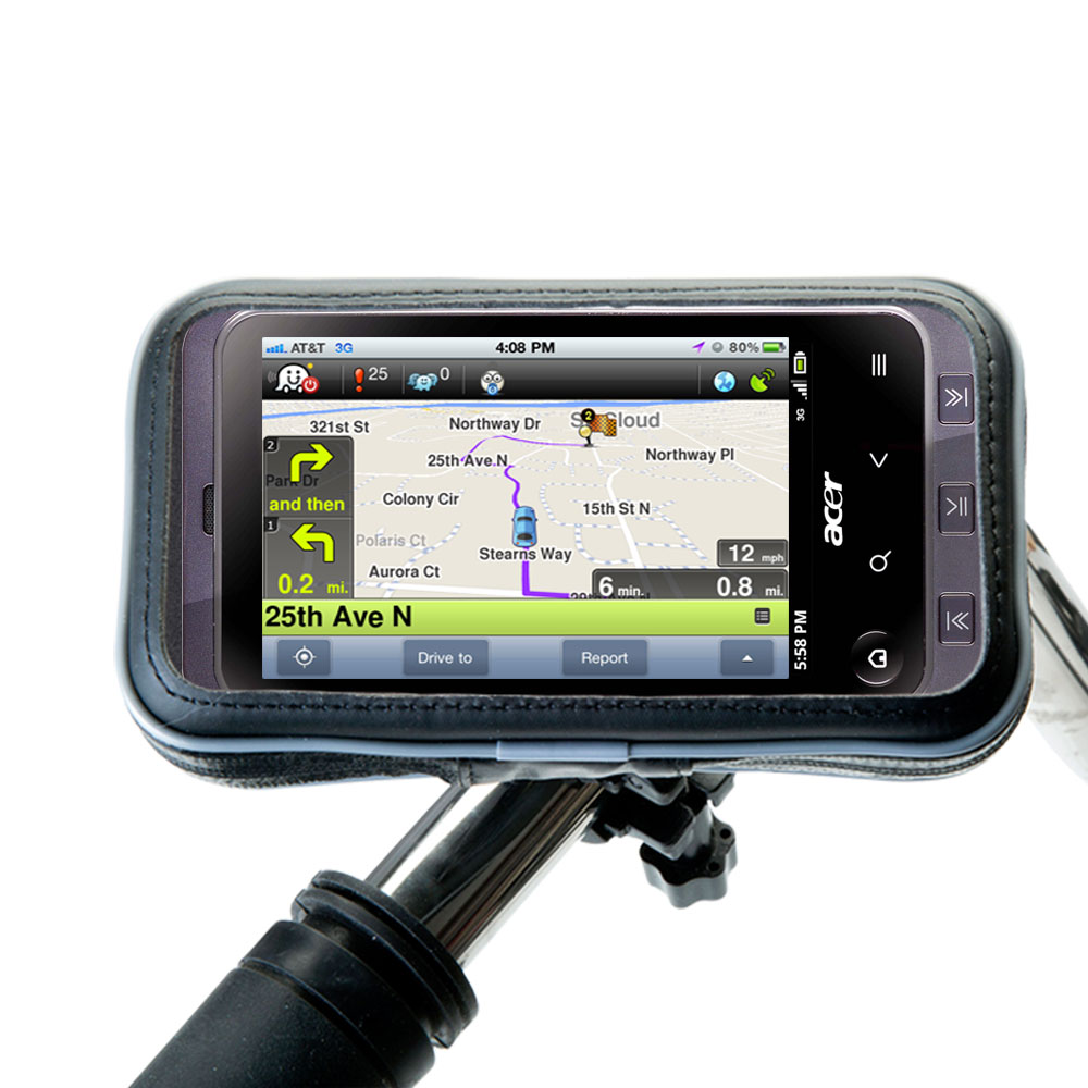 Weatherproof Handlebar Holder compatible with the Acer Stream