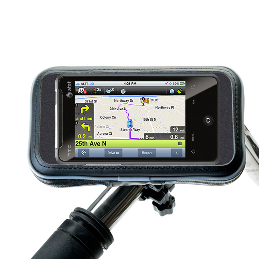 Weatherproof Handlebar Holder compatible with the HTC Aria