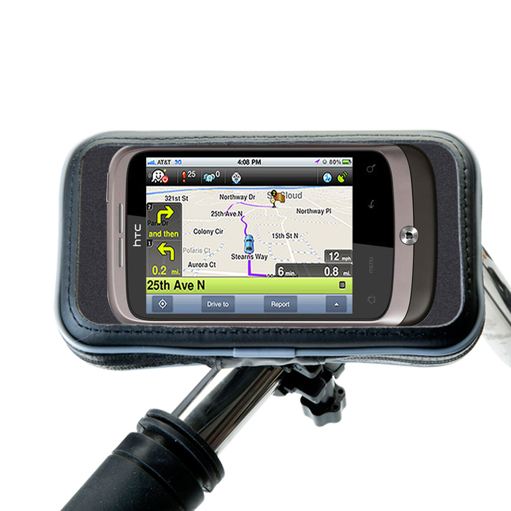 Weatherproof Handlebar Holder compatible with the HTC Buzz