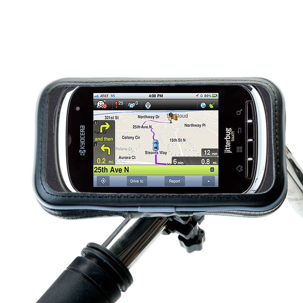 Weatherproof Handlebar Holder compatible with the Jitterbug Touch