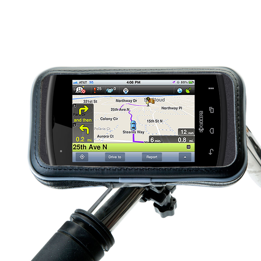 Weatherproof Handlebar Holder compatible with the Kyocera Rise