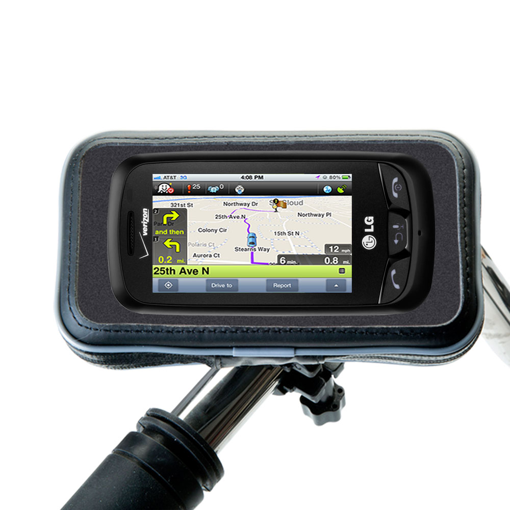 Weatherproof Handlebar Holder compatible with the LG Cosmos Touch