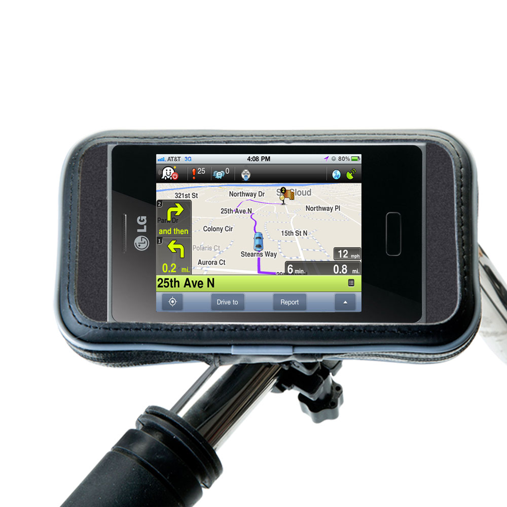 Weatherproof Handlebar Holder compatible with the LG E400
