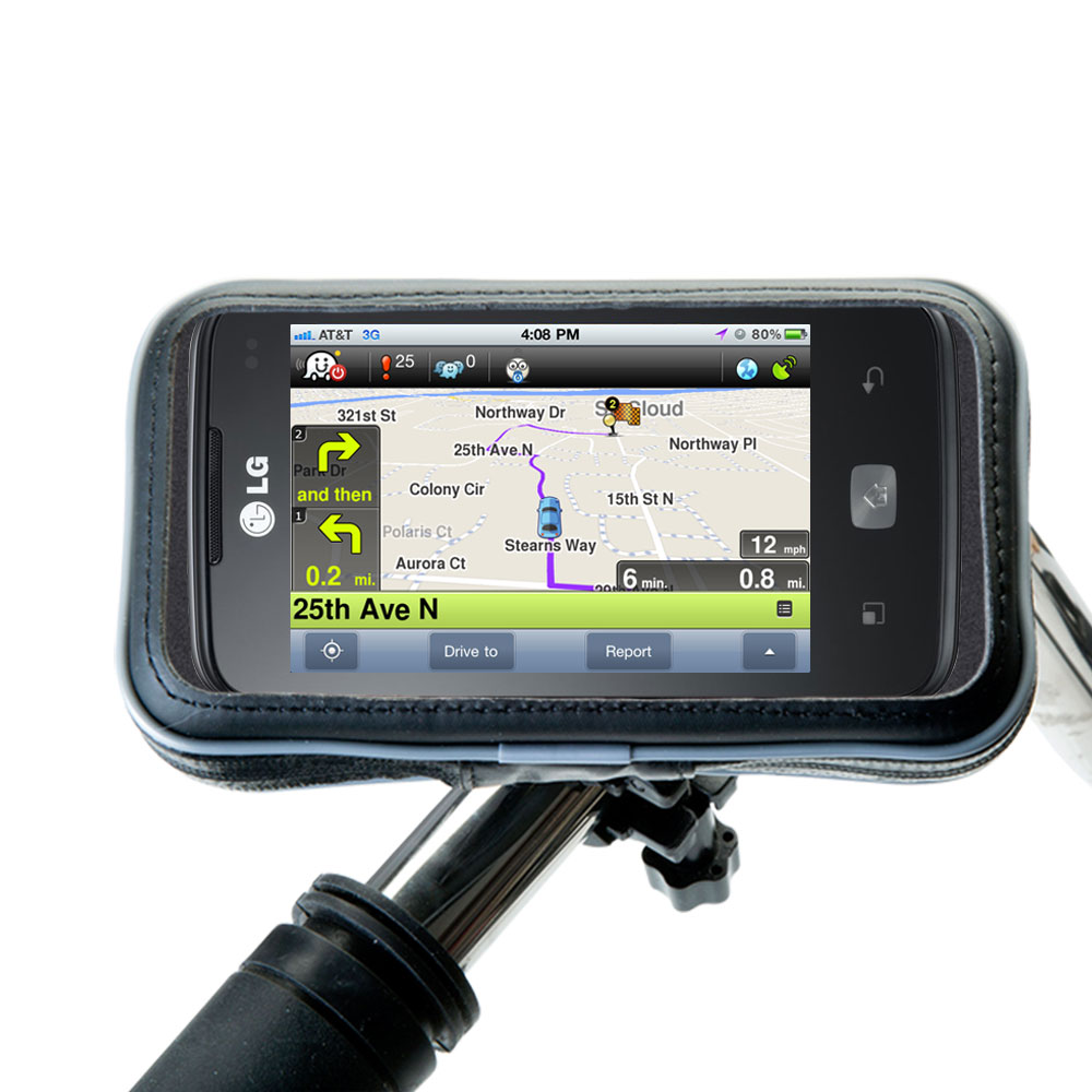 Weatherproof Handlebar Holder compatible with the LG E510