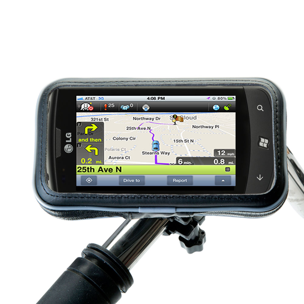 Weatherproof Handlebar Holder compatible with the LG E900