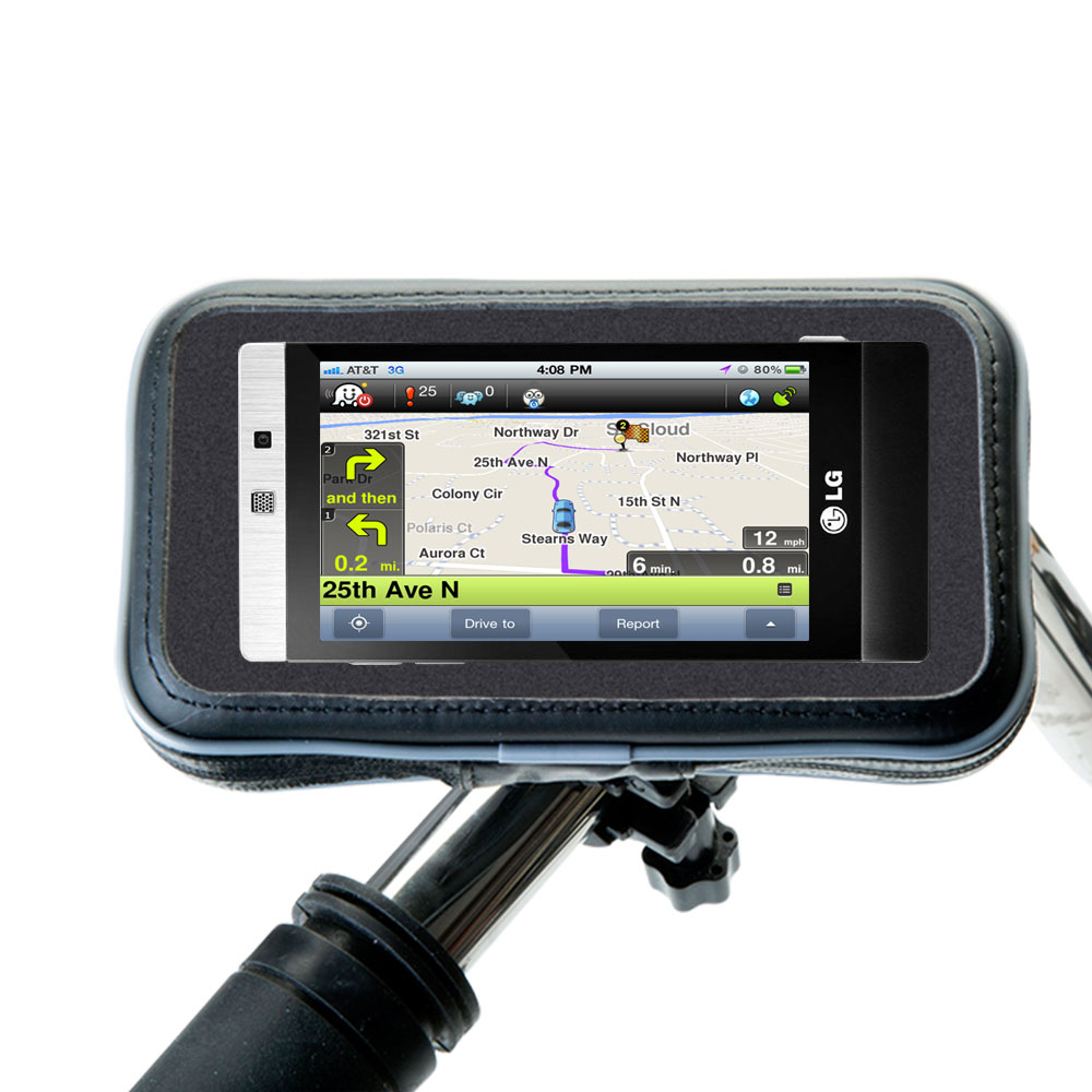 Weatherproof Handlebar Holder compatible with the LG GD880