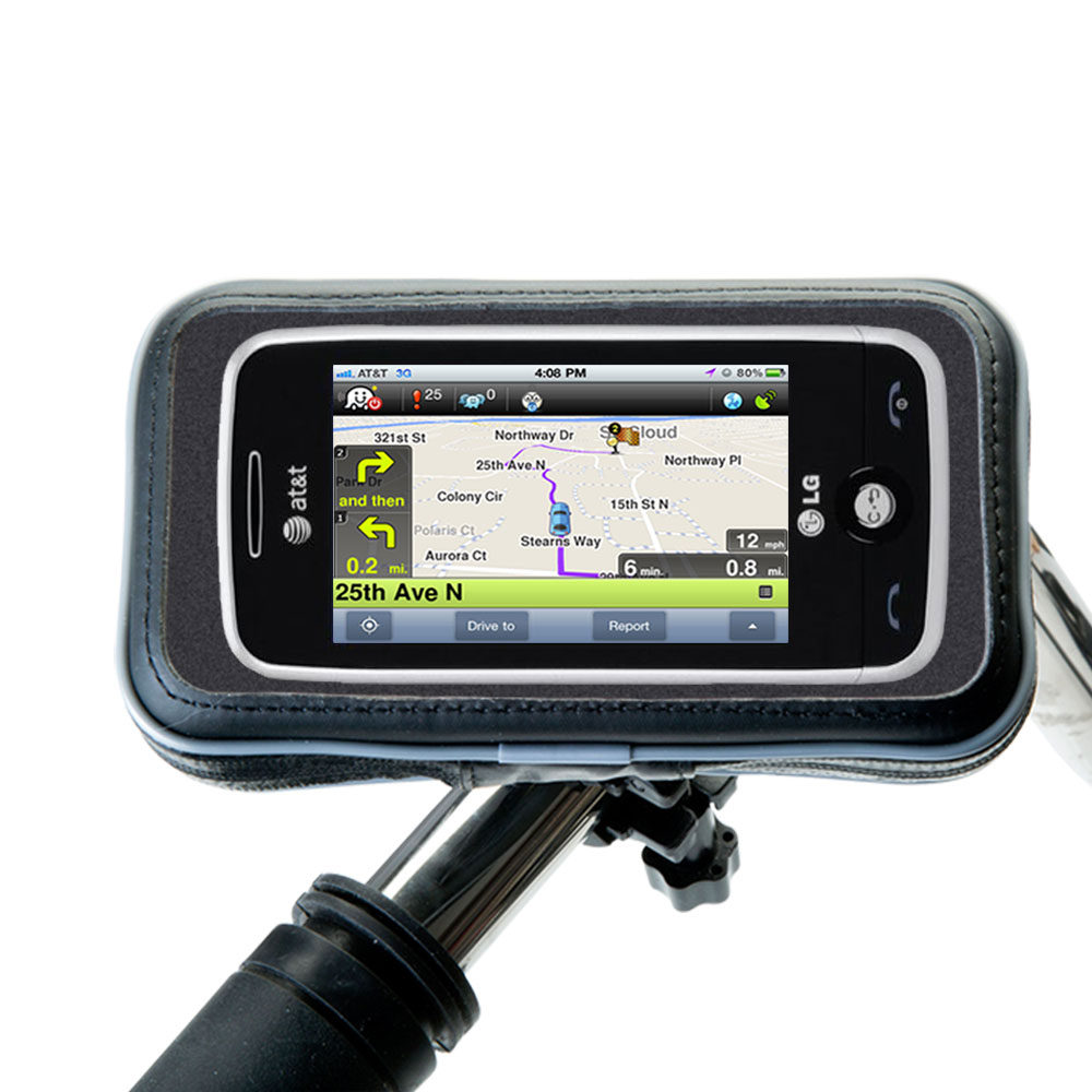 Weatherproof Handlebar Holder compatible with the LG GS390