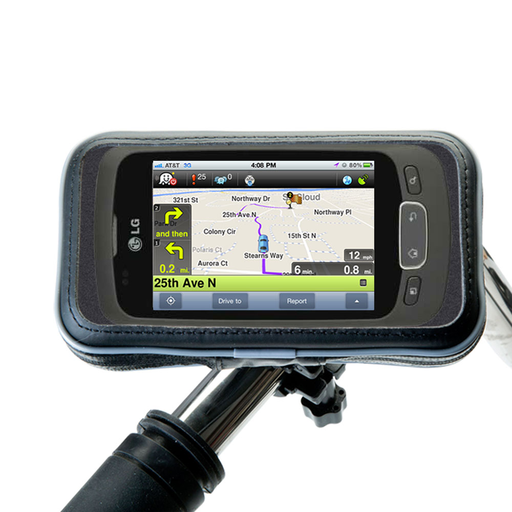 Weatherproof Handlebar Holder compatible with the LG Optimus One
