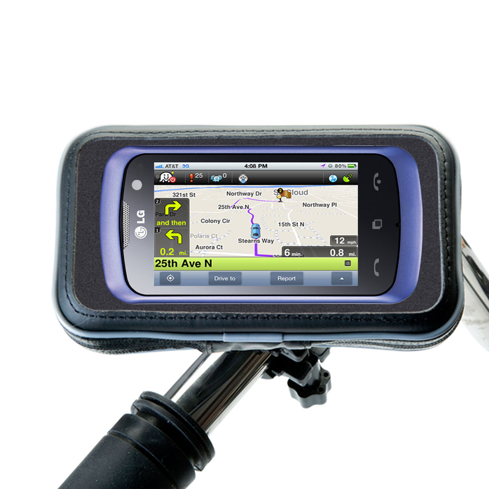 Weatherproof Handlebar Holder compatible with the LG Surf