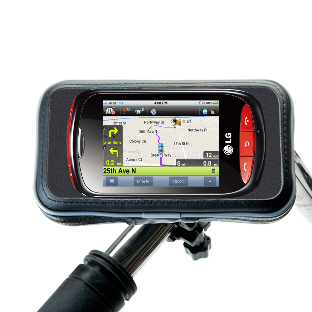 Weatherproof Handlebar Holder compatible with the LG T310