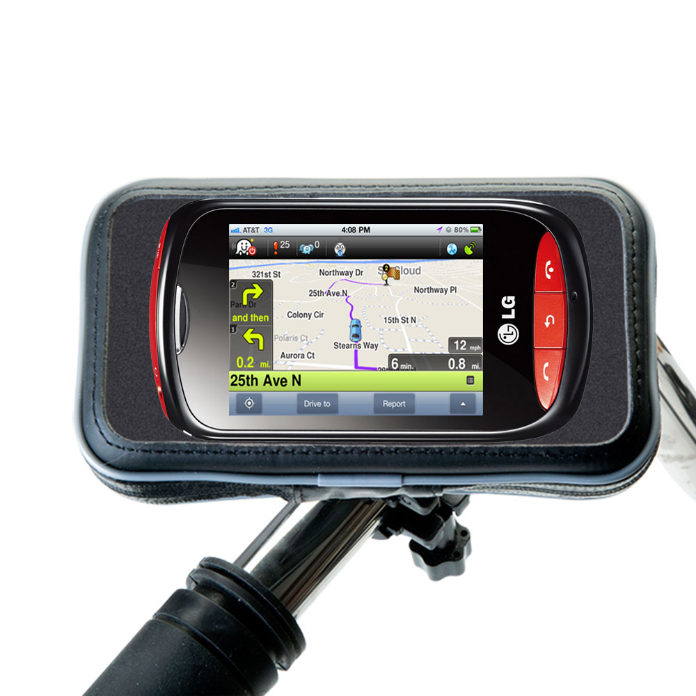 Weatherproof Handlebar Holder compatible with the LG Wink Style