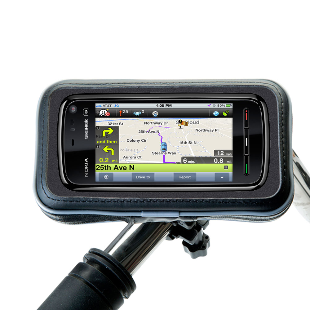 Weatherproof Handlebar Holder compatible with the Nokia 5610 5800