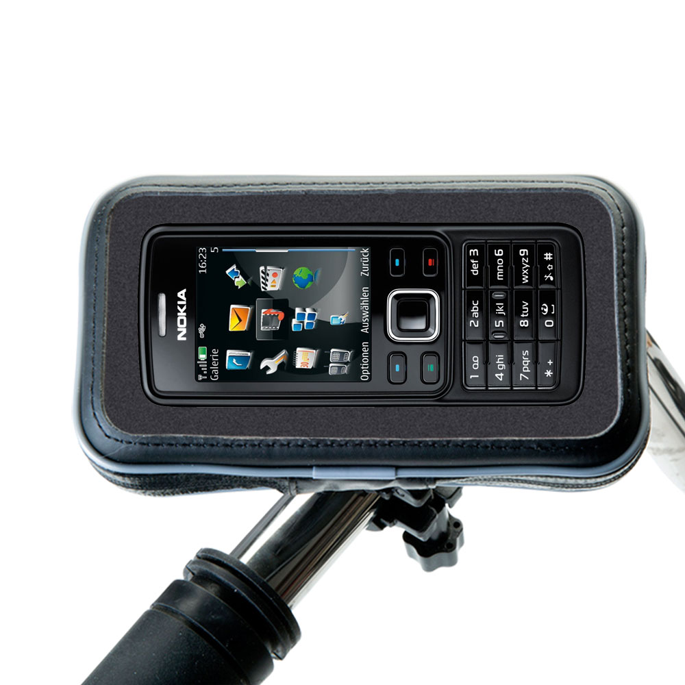 Heavy Duty Weather Resistant Bicycle / Motorcycle Handlebar Mount Holder Designed for the Nokia 6300 6301 6555 6650