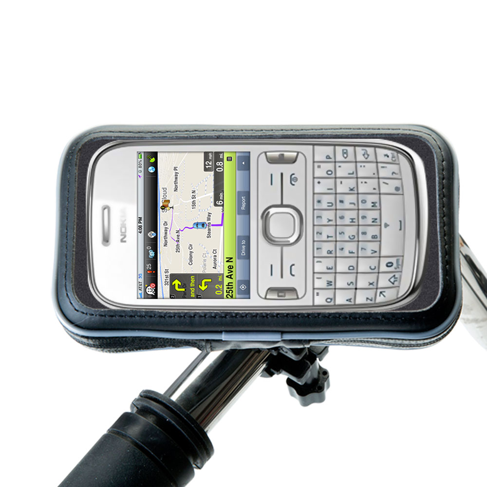 Weatherproof Handlebar Holder compatible with the Nokia Asha 302