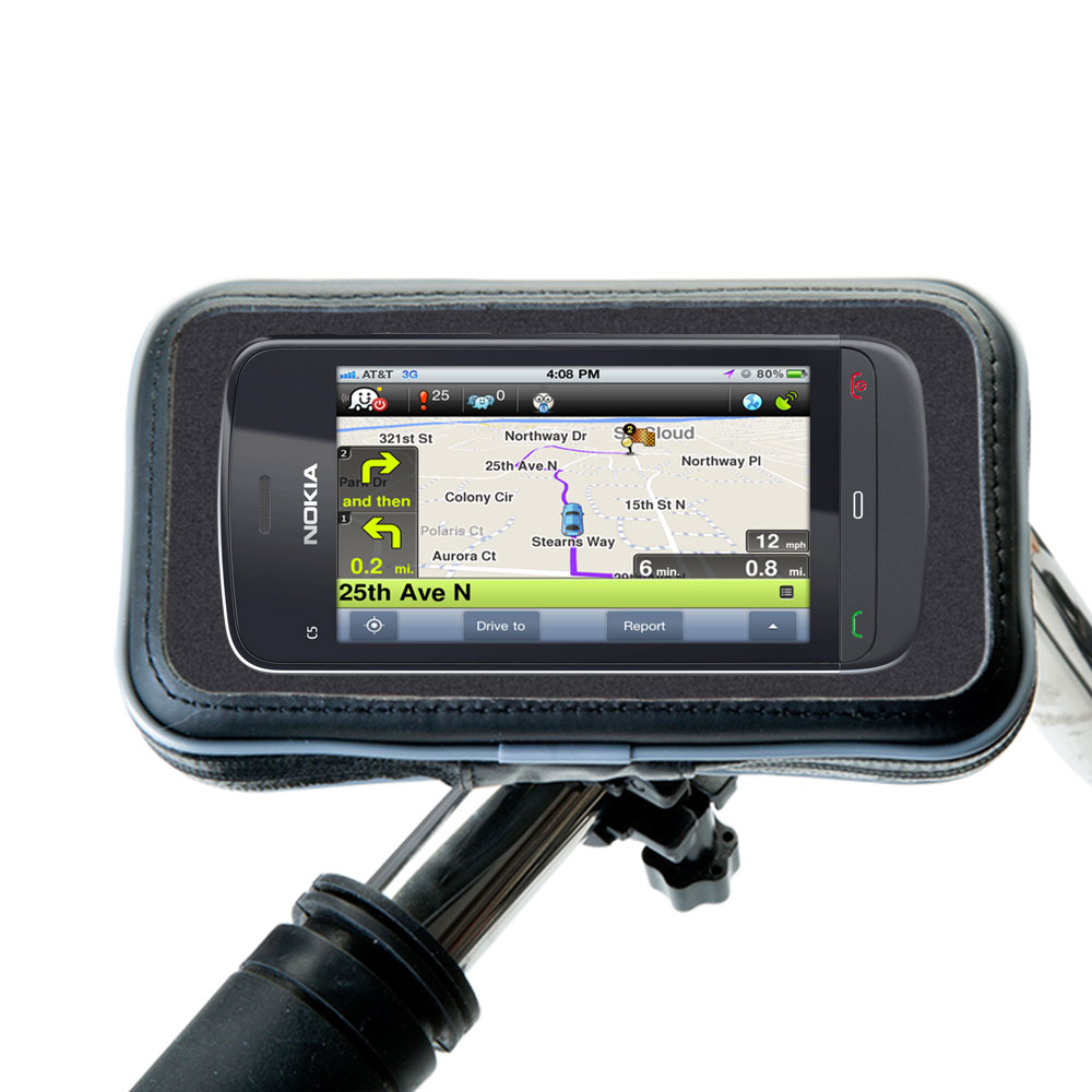 Weatherproof Handlebar Holder compatible with the Nokia C5-05