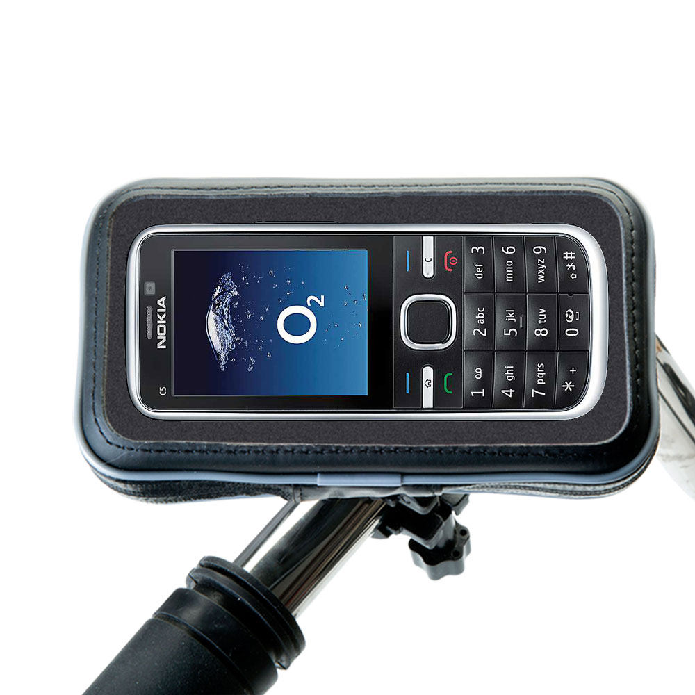 Weatherproof Handlebar Holder compatible with the Nokia C5 5MP