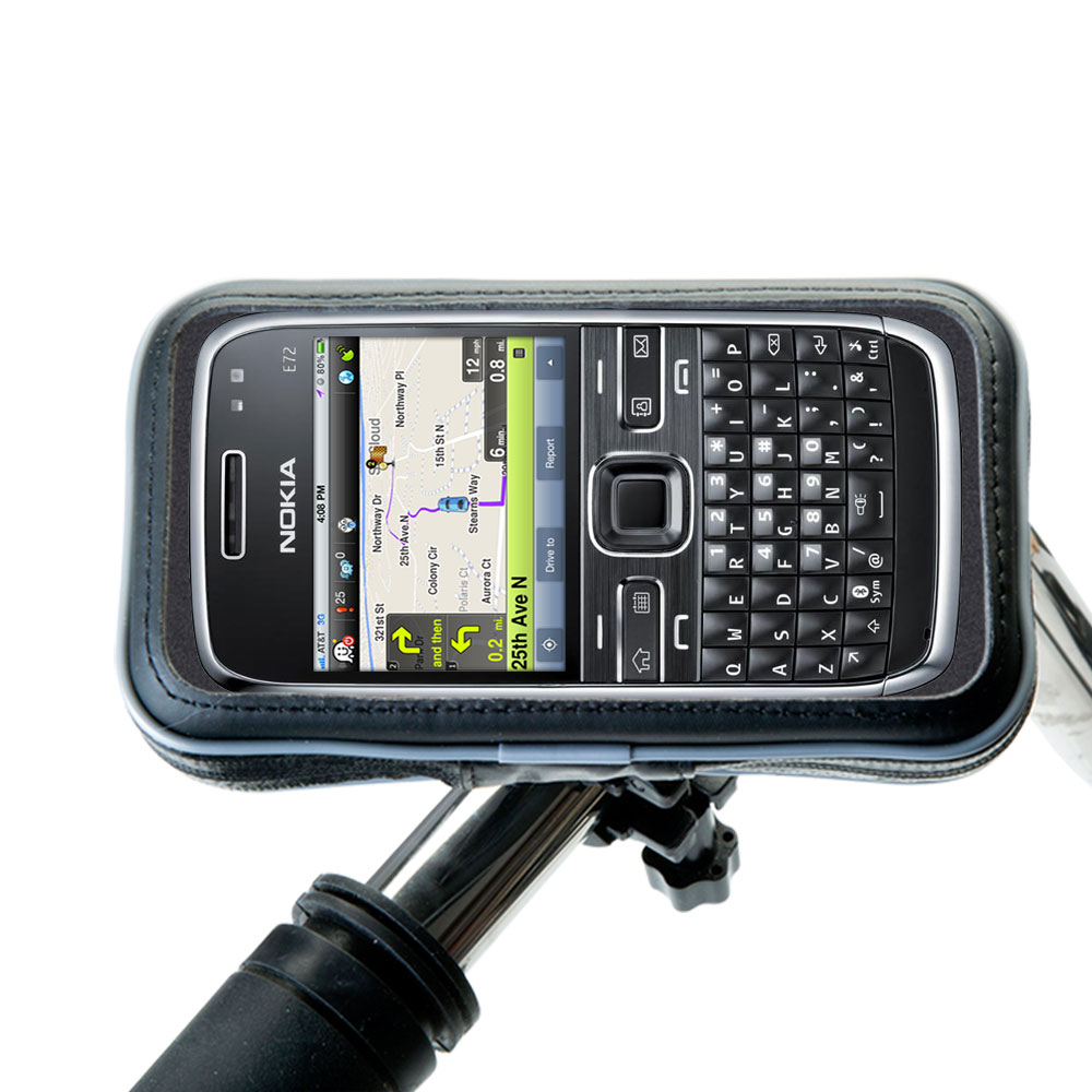 Weatherproof Handlebar Holder compatible with the Nokia E72