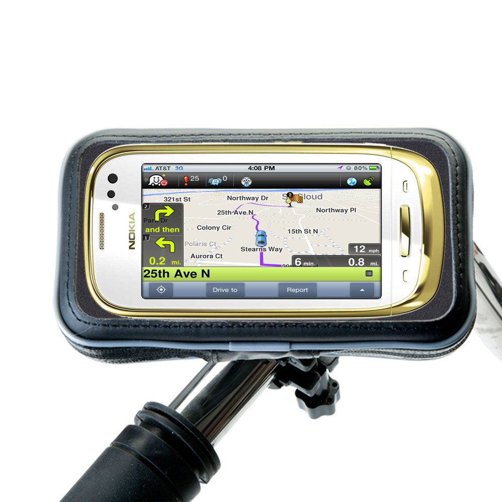 Weatherproof Handlebar Holder compatible with the Nokia Oro