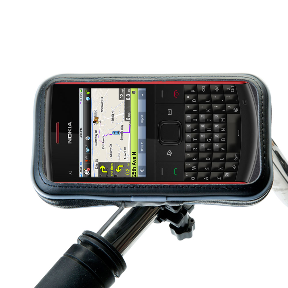Weatherproof Handlebar Holder compatible with the Nokia X2-01