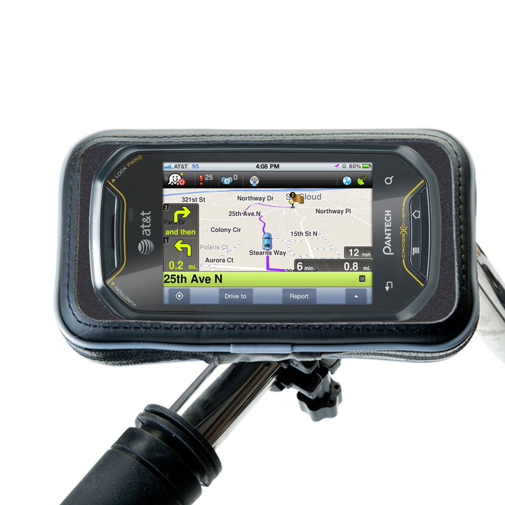 Weatherproof Handlebar Holder compatible with the Pantech Crossover