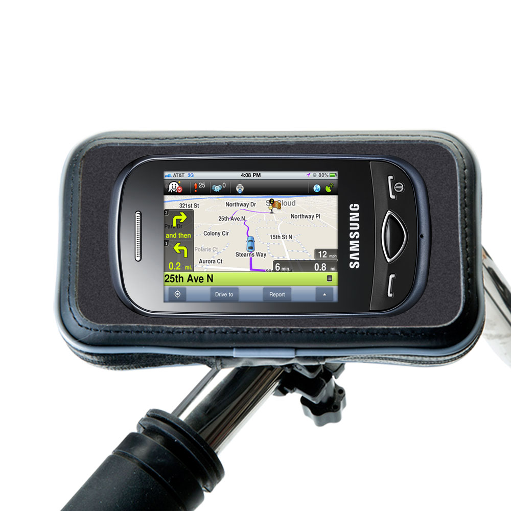 Weatherproof Handlebar Holder compatible with the Samsung Corby Plus B3410R
