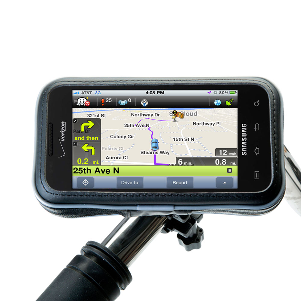 Weatherproof Handlebar Holder compatible with the Samsung Fascinate