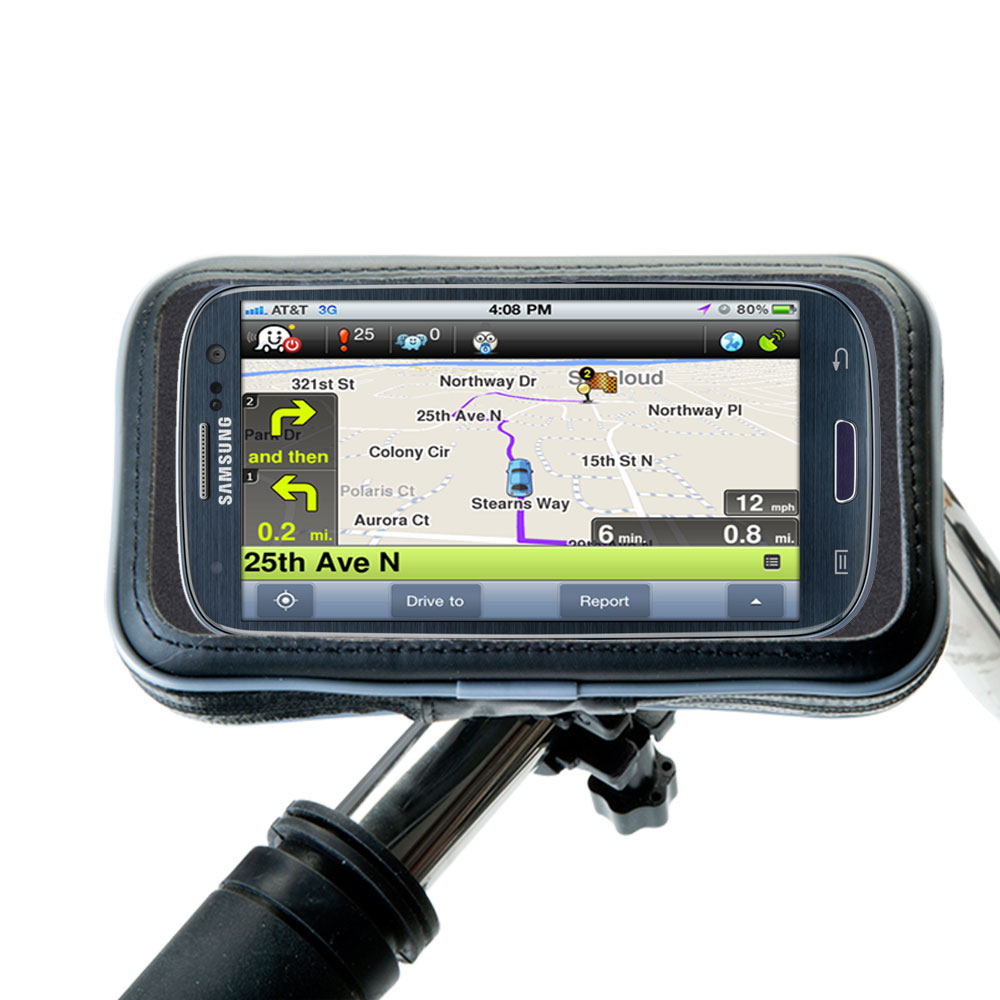 Weatherproof Handlebar Holder compatible with the Samsung Galaxy 3