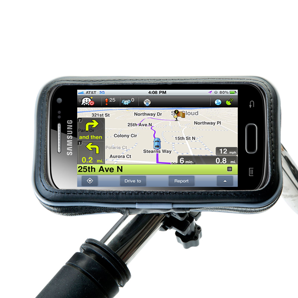 Weatherproof Handlebar Holder compatible with the Samsung Galaxy Ace 2