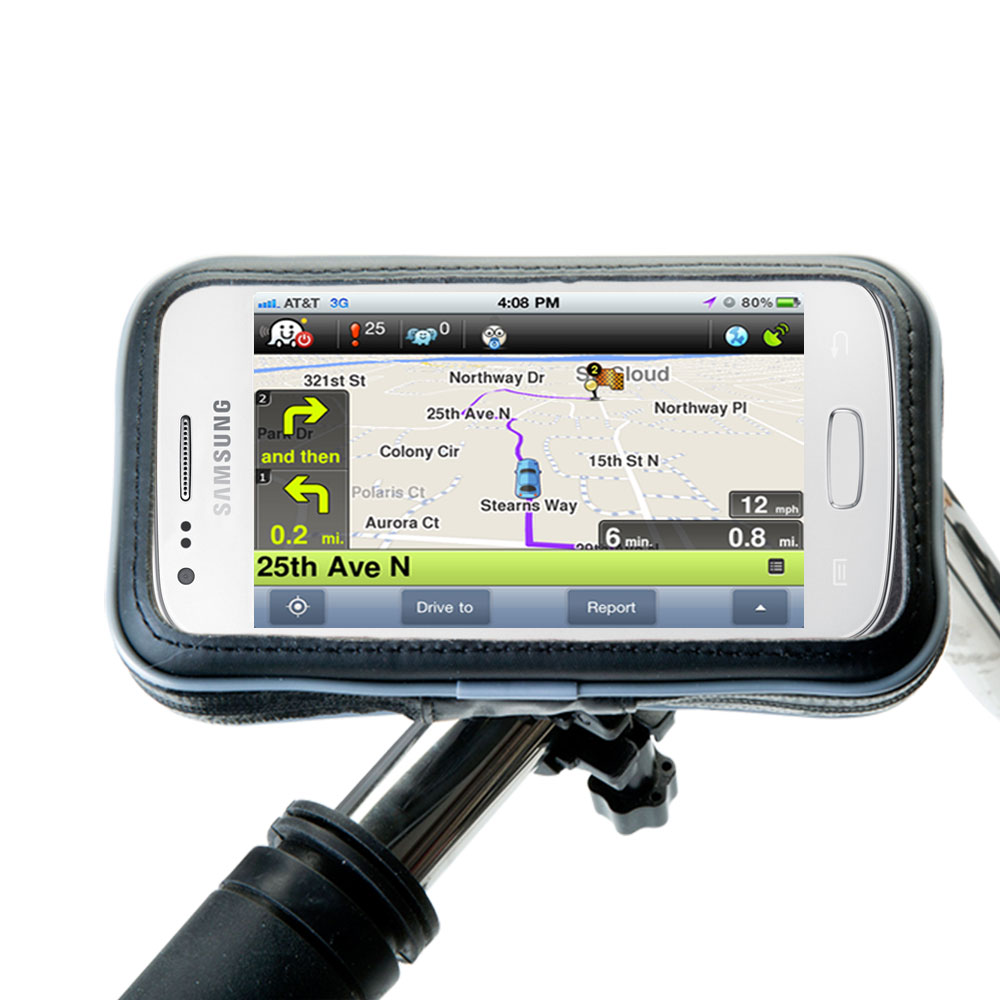 Weatherproof Handlebar Holder compatible with the Samsung Galaxy Ace 3
