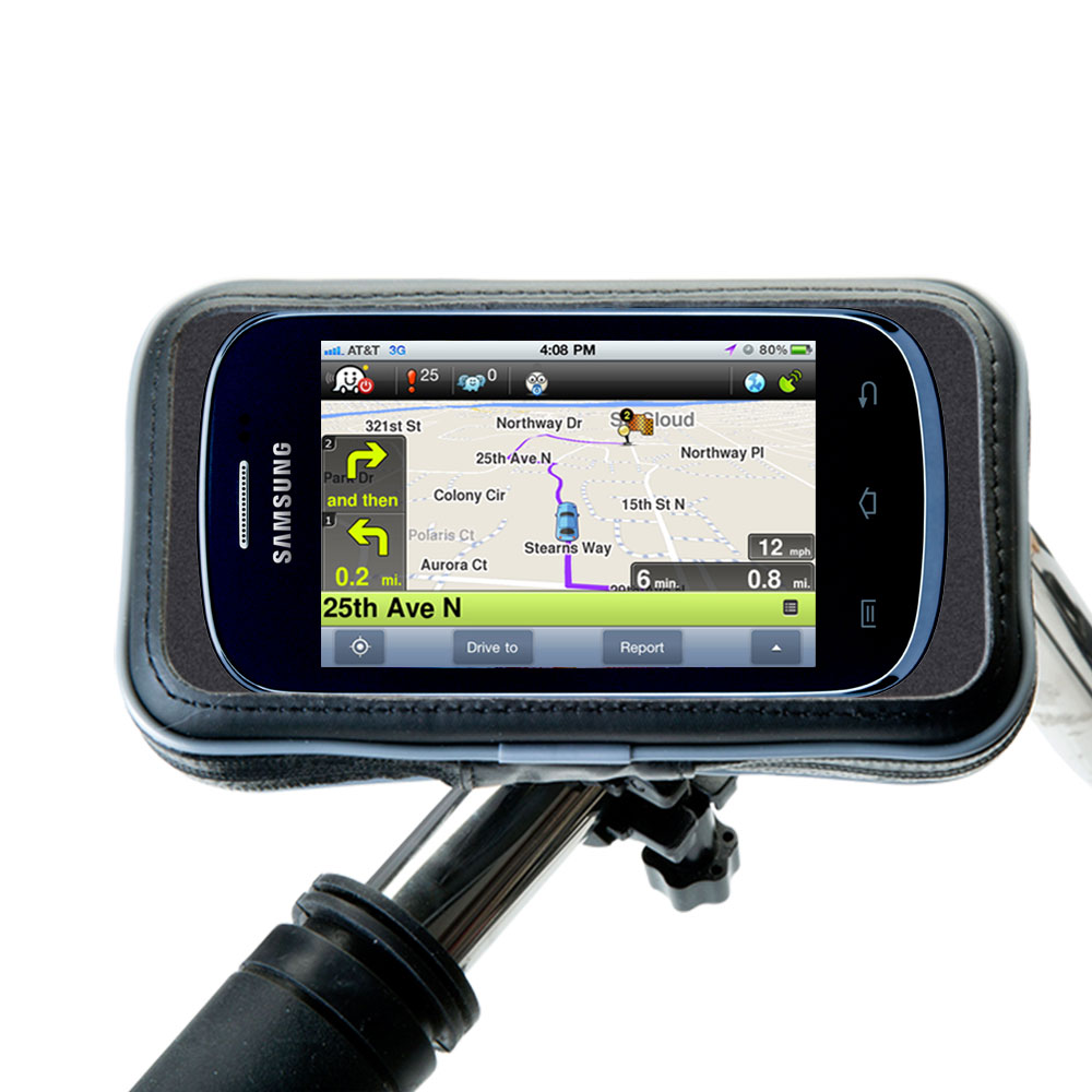 Weatherproof Handlebar Holder compatible with the Samsung Galaxy Discover