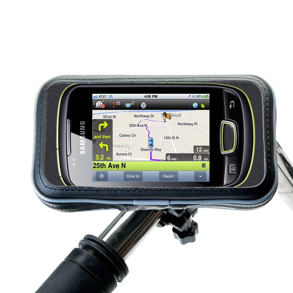 Weatherproof Handlebar Holder compatible with the Samsung Galaxy pop
