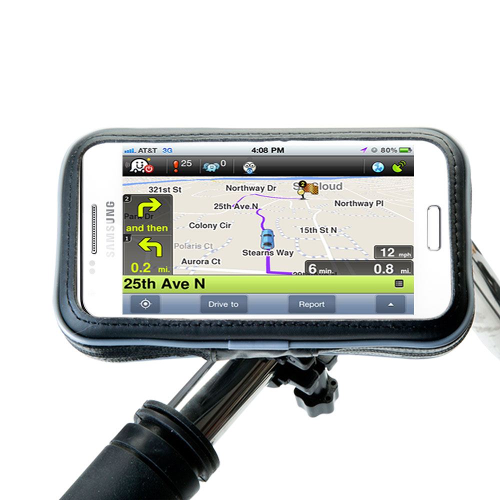 Weatherproof Handlebar Holder compatible with the Samsung Galaxy R Style