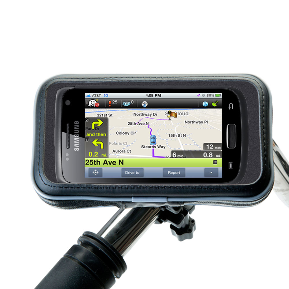 Weatherproof Handlebar Holder compatible with the Samsung Galaxy W